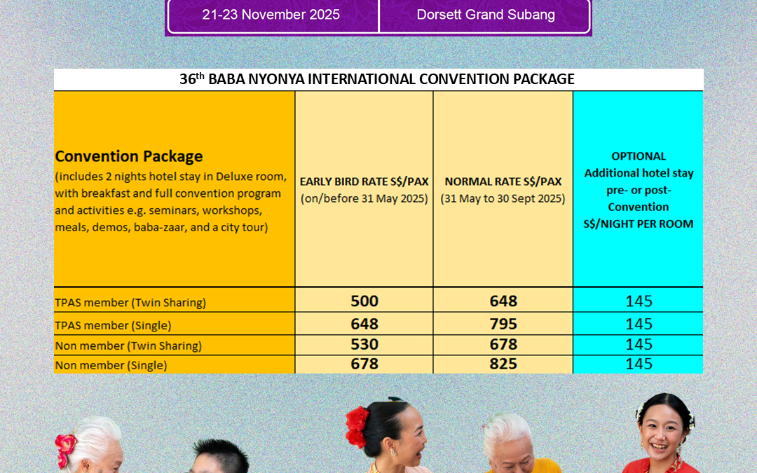 36th Baba Nyonya International Convention, Kuala Lumpur, Malaysia (21 – 23 Nov 2025)